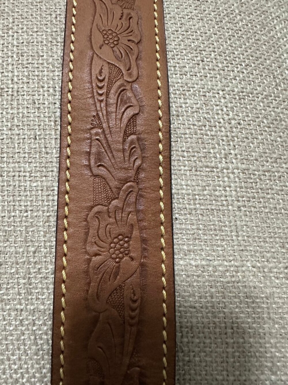 Leather Hand Tooled Floral Mens Belt Size 30